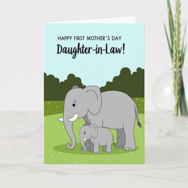 Elefant Mors Dag Dotter Kort (Framsida)
