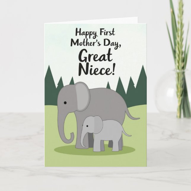 Elefant Mors Dag Illustration Kort (Framsida)