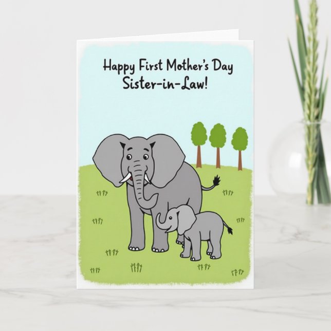 Elefant Mors Dag Syster Kort (Framsida)
