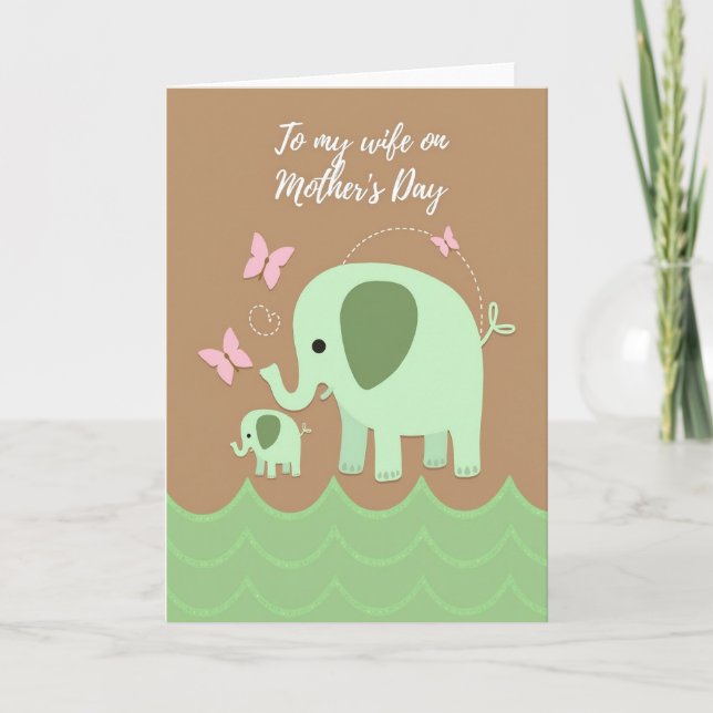 Elefant Morsdags Kort (Framsida)