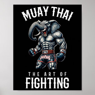Elefant Muay Thai - Kickboxning Och Elefant Thaibo Poster