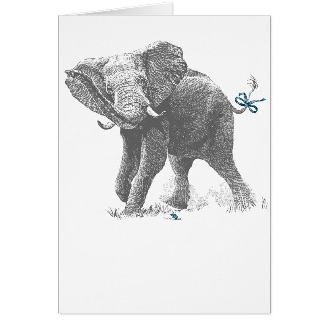 ELEFANT & MUS (POJKEN) HÄLSNINGSKORT (Framsidan)
