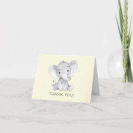 Elefant Neutralt Baby Shower Tackkort