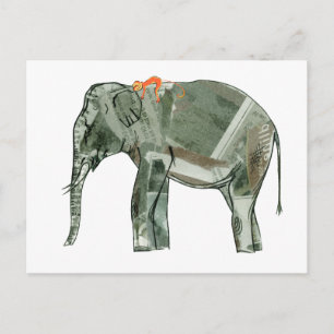 Elefant och apa vykort