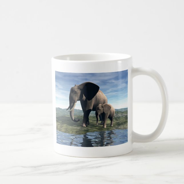 Elefant och baby kaffemugg (Höger)