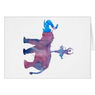 Elefant och ballerina hälsningskort