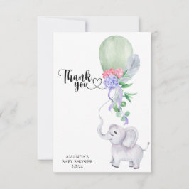Elefant och ballong Tack Kort