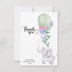 Elefant och ballong Tack Kort
