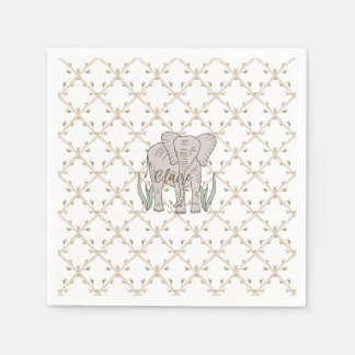 Elefant och bambus pappersservett