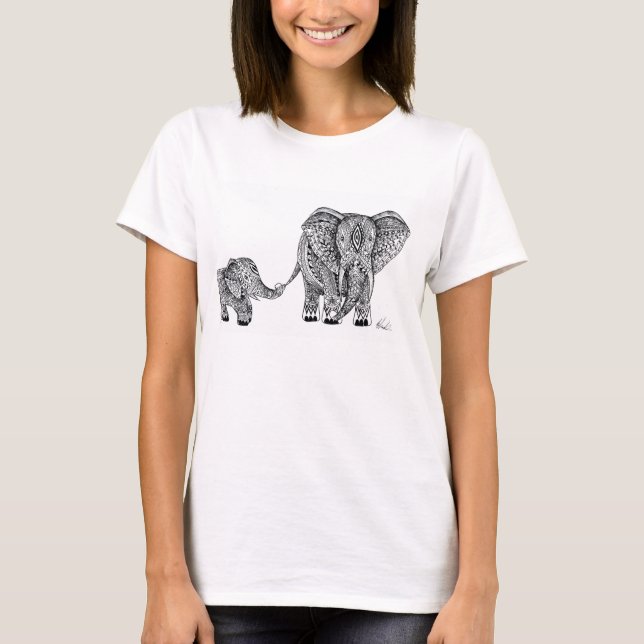 Elefant- och bebisutslagsplats tee (Framsida)
