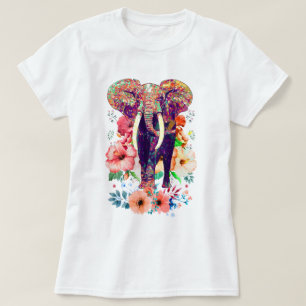 Elefant- och blommaT-tröja T Shirt