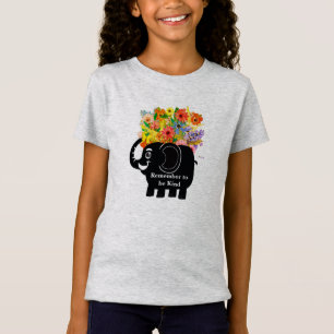 Elefant och blommor T-Shirt