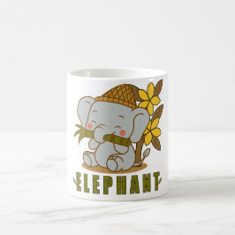 elefant- och champa-blommor kaffemugg