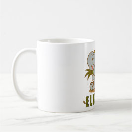 elefant- och champa-blommor kaffemugg