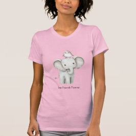 Elefant och fågel bästa vänner födelsedag t shirt