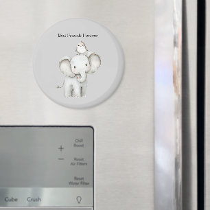 Elefant och fågel bästa vänner magnet