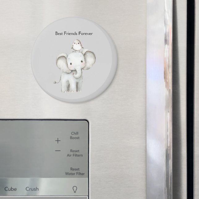 Elefant och fågel bästa vänner magnet (In Situ (Fridge))