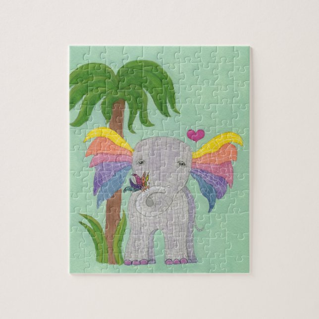 Elefant och fjäril BFF Pussel (Vertikal)