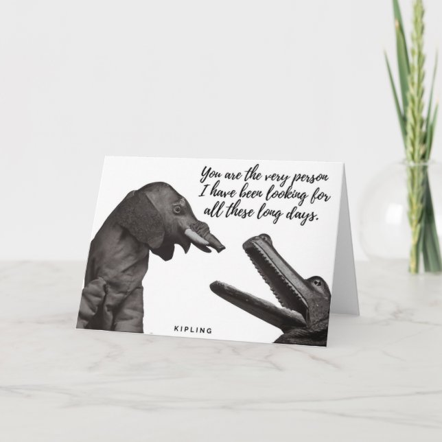 Elefant och krokodil Kipling Quote Kort (Framsida)