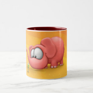 Elefant- och maskmugg Två-Tonad mugg