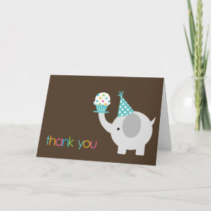 Elefant- och muffintackkort tack kort