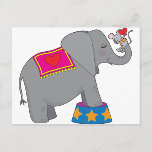 Elefant och mus vykort
