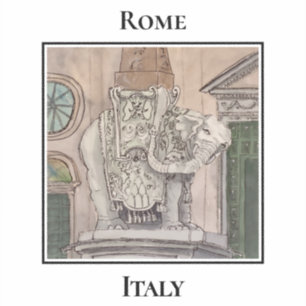 Elefant och Obelisk, Roms Piazza della Minerva Klistermärken