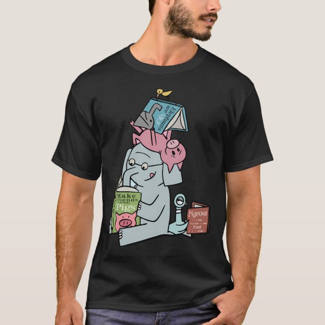 Elefant- och svinläsning t shirt (Framsida)