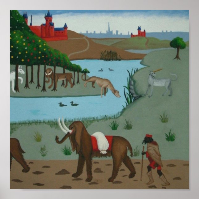 Elefant och Unicorn Poster (Framsidan)