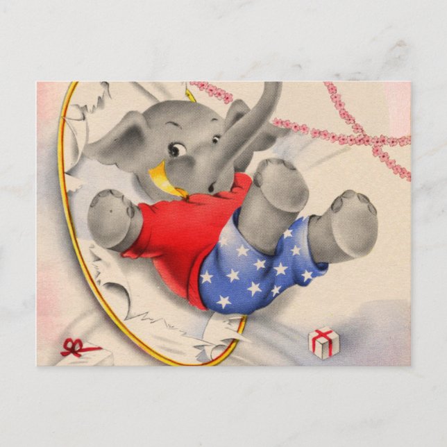 Elefant Ojämnt Vykort (Framsida)