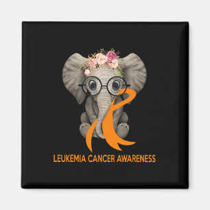Elefant Orange Ribbon Leukemia Cancer Awareness M Magnet