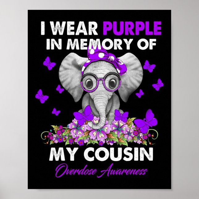 Elefant överdosering Medvetenhet I Bära Lila för m Poster (Framsidan)