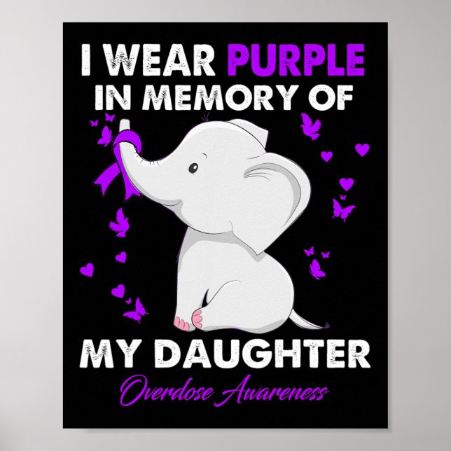 Elefant överdosering Medvetenhet I Bära Lila för m Poster (Framsidan)
