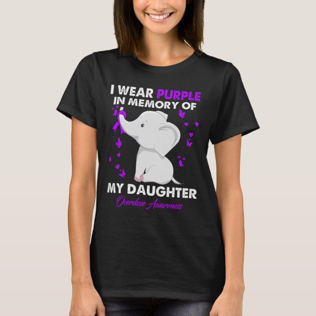 Elefant överdosering Medvetenhet I Bära Lila för m T Shirt (Framsida)