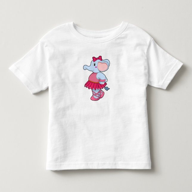 Elefant på balett med kjol t shirt (Framsida)