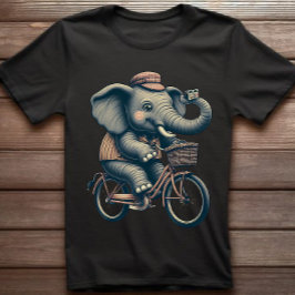 Elefant på Bicycle Retro T-shirt