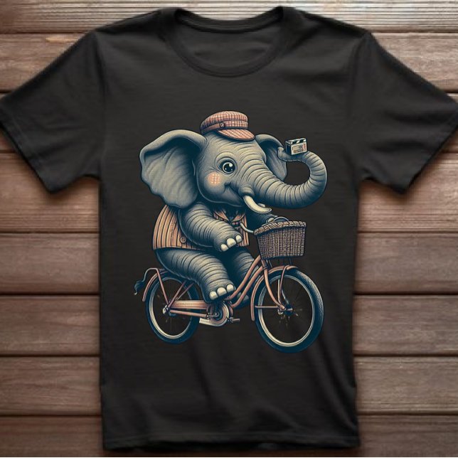 Elefant på Bicycle Retro T-shirt (Skapare uppladdad)