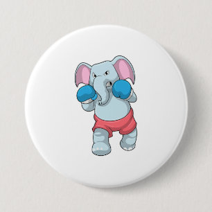 Elefant på Boxing med Boxinghandskar Knapp