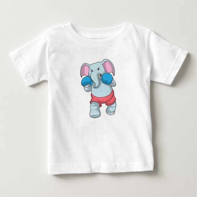 Elefant på Boxing med Boxinghandskar T Shirt (Framsida)