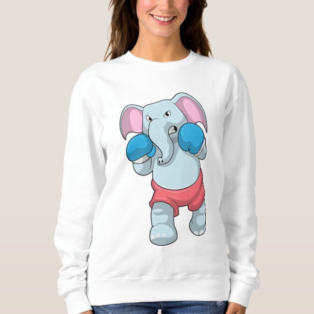 Elefant på Boxing med Boxinghandskar T Shirt (Framsida)