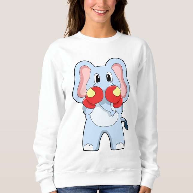 Elefant på Boxing med Boxinghandskar T Shirt (Framsida)