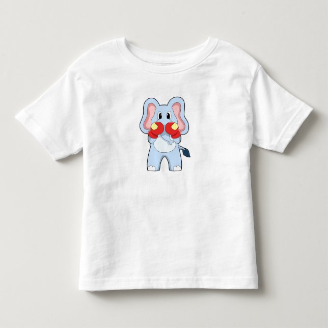 Elefant på Boxing med Boxinghandskar T Shirt (Framsida)