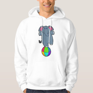 Elefant på cirkus med cirkusboll hoodie