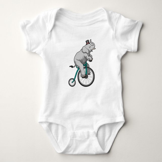 Elefant på cirkus med cykel t shirt (Framsida)