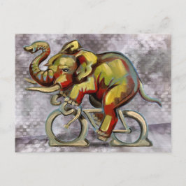 Elefant på en cykel vykort