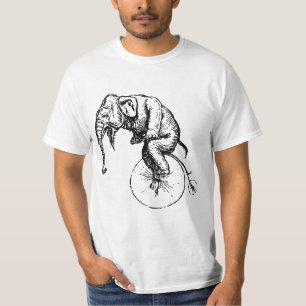 Elefant på enhjulingskjortan t-shirt