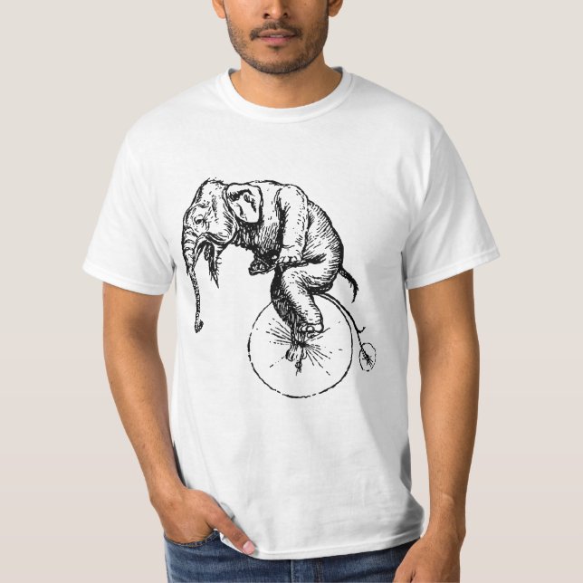 Elefant på enhjulingskjortan t-shirt (Framsida)