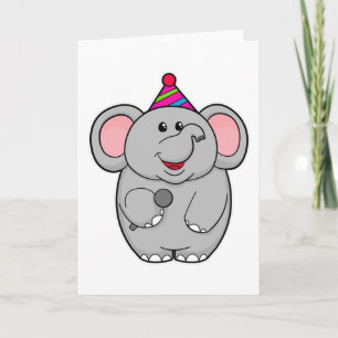 Elefant på fest med mikrofon kort