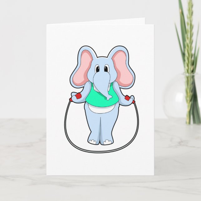 Elefant på Fitness med Hopprep.PNG Kort (Framsida)