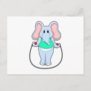Elefant på Fitness med Hopprep.PNG Vykort